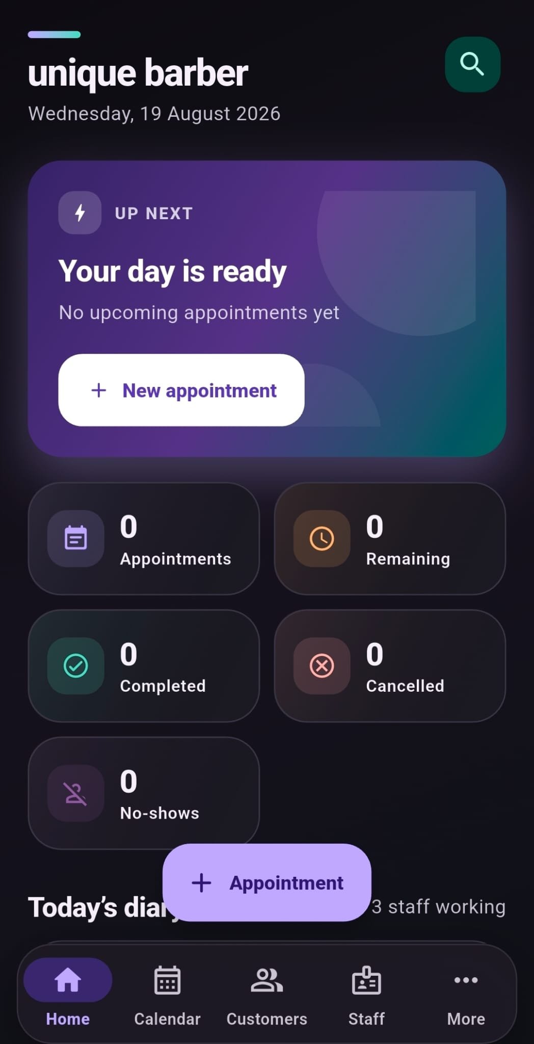 Booking app home