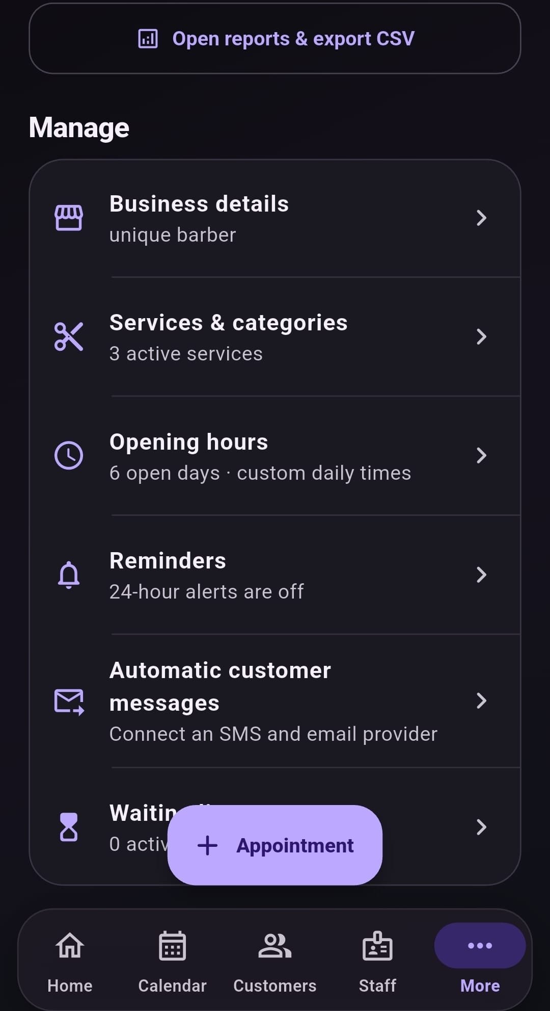 Booking manage services