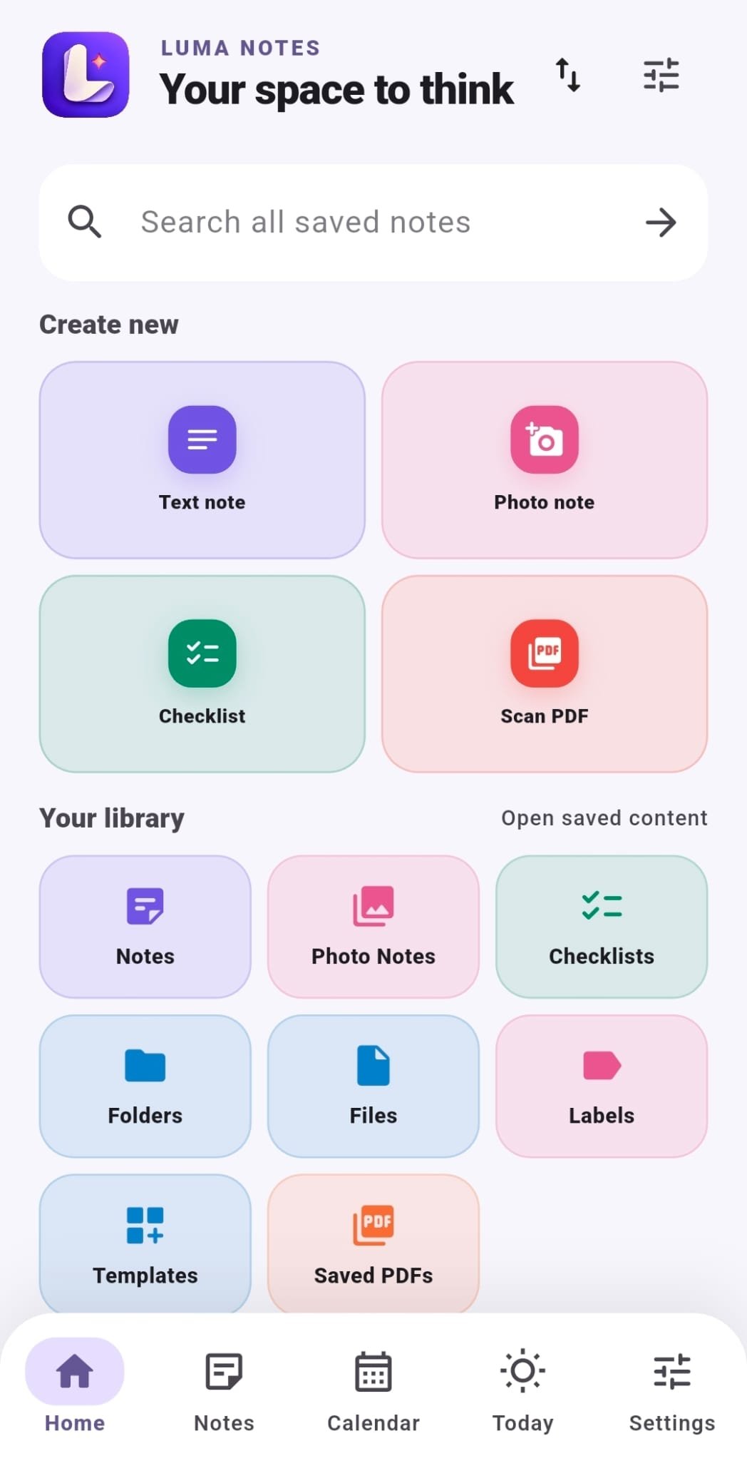 Luma Notes home